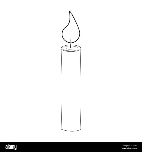 christmas candle outline for christmas design isolated on white background Stock Vector Image ...