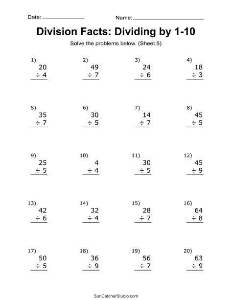 Multiplication and Division Worksheets with Answer Key - Worksheets Library