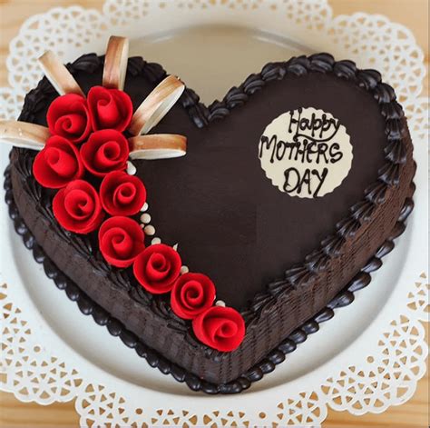 Mother's Day Special Heart Shaped Cake - Luv Flower & Cake