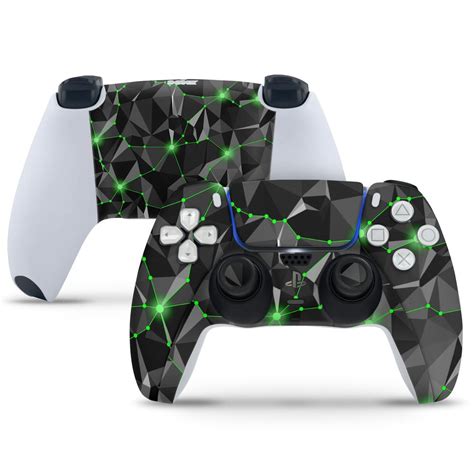 PlayStation 5 Controller Skin - Green Highlighter Black Triangles ...