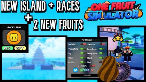 RACES, 2 NEW FRUITS & NEW ISLAND (One Fruit Simulator) - YouTube