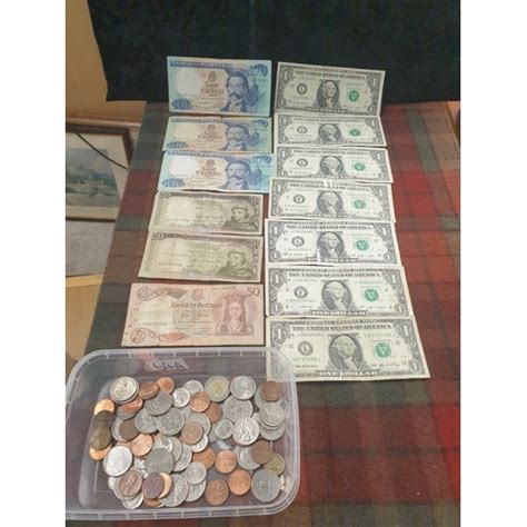 Selection Of Assorted Bank Notes And Coins etc