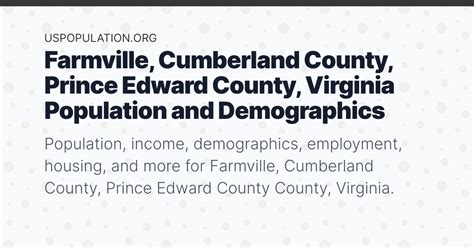 Farmville, Cumberland County, Prince Edward County, Virginia Population ...