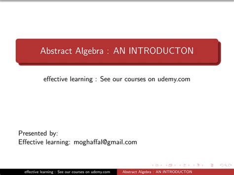 Abstract algebra | PPT