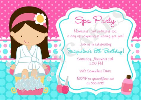 Free Printable Spa Birthday Party Invitations | Dolanpedia