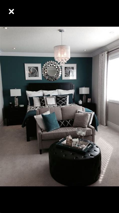 Grey And Dark Teal Bedroom | Noconexpress