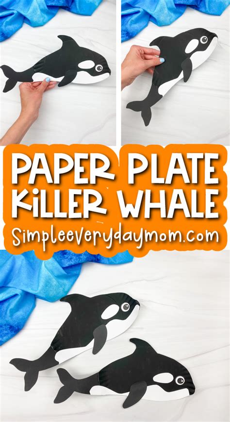 Paper Plate Killer Whale Craft [Free Template]