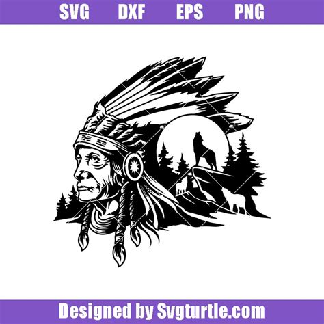 Indian Warriors and Wolves Svg, American Indian Svg, Native American S ...