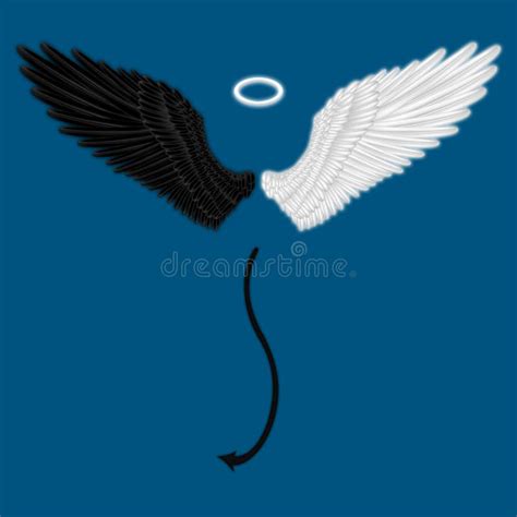 Half Angel and Half Devil Wings Stock Illustration - Illustration of heaven, design: 65593660