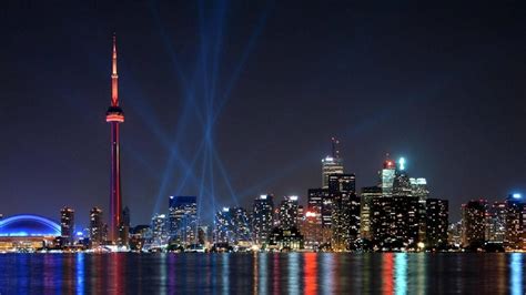 Download Toronto Skyline At Night Wallpaper | Wallpapers.com