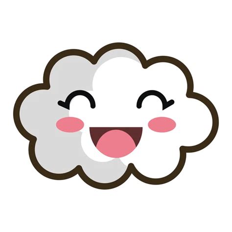 Kawaii dessin animé nuage blanc image vectorielle par yupiramos ...