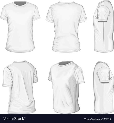 Mens white short sleeve t-shirt design templates Vector Image