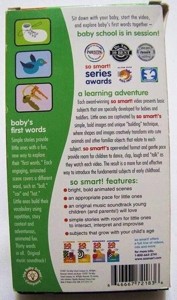 SO Smart FIRST WORDS For Babies 9-36 months VHS VIDEO | eBay