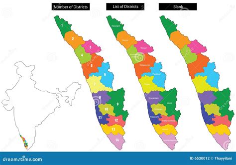 Palakkad District Kerala State, Republic Of India Map Vector ...