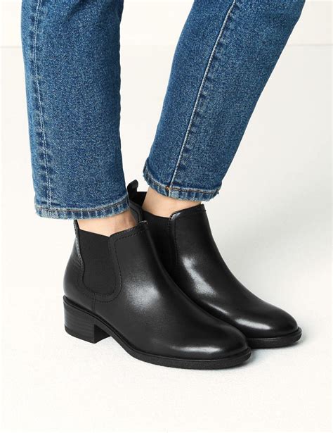 Marks & Spencer Wide Fit Leather Chelsea Ankle Boots Black - Lyst