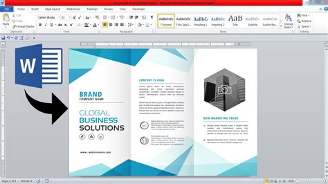 Custom Free Brochure Template Design in Microsoft Word