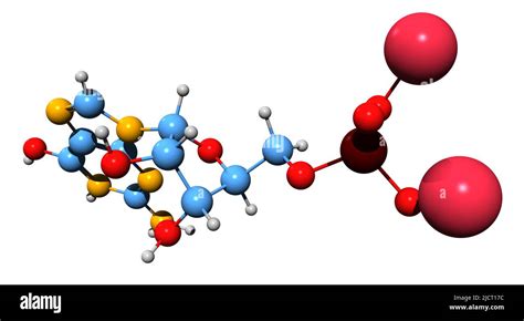 3D image of Disodium guanylate skeletal formula - molecular chemical ...