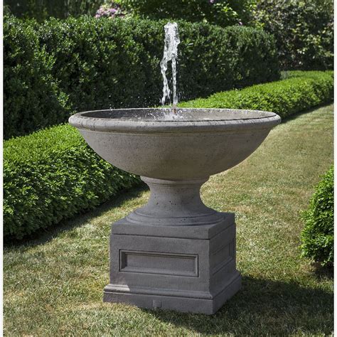 Formal Bowl and Pedestal Condotti Outdoor Water Fountain. Cast stone. Kinsey Garden Decor ...