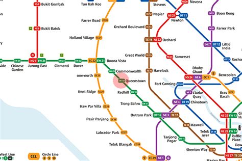 EW19 Queenstown station map - Singapore MRT