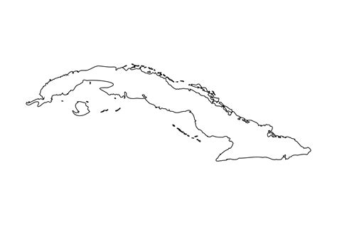 Outline Simple Map of Cuba 3087821 Vector Art at Vecteezy