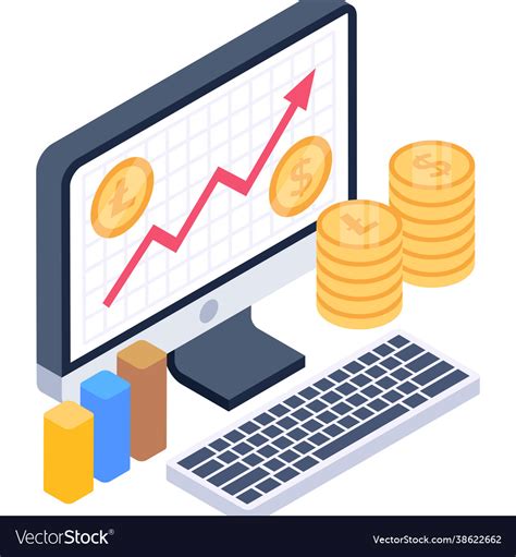 Financial growth chart Royalty Free Vector Image