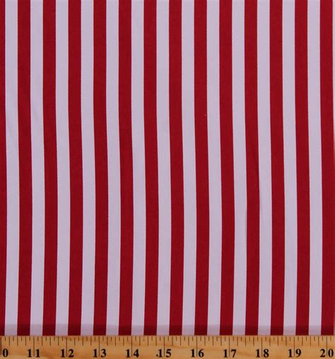 Cotton Twill Bright Red & White Stripe 60" Wide Home Decor Weight Fabric by the Yard (6921L-2C-Red)