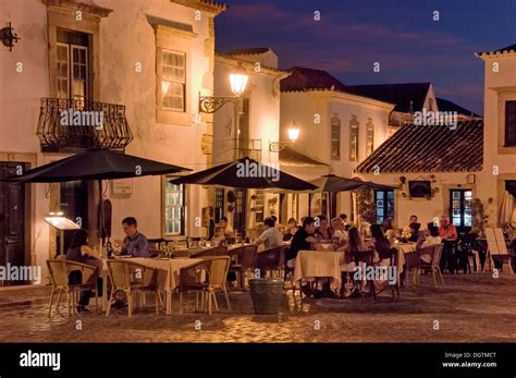 Portugal, Faro old town centre, a street restaurant in the evening Stock Photo - Alamy