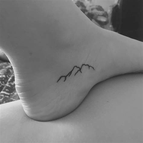 mountain outline tattoo on the inside of my left ankle; absolutely love it | Small shoulder ...