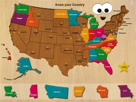 Wood Puzzle USA Map | | BestAppsForKids.com | Homeschool social studies ...