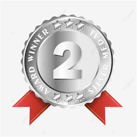 Winner Award Medal Vector Hd Images, Silver Medal Number 2 Award Winner ...