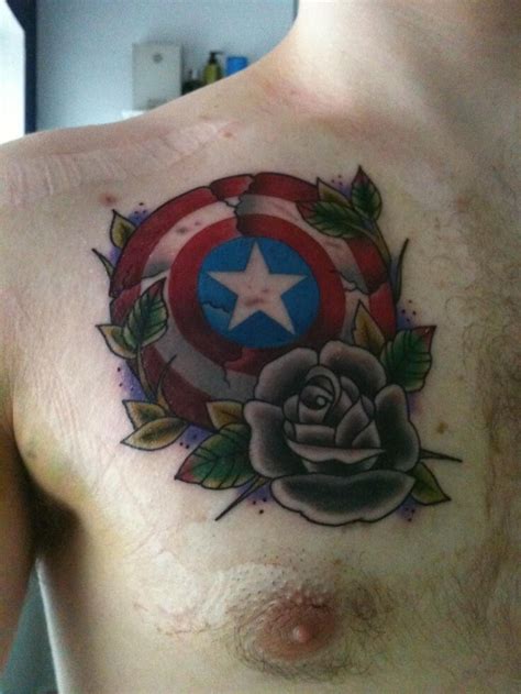 Huge Captain America Shield Tattoo Collection