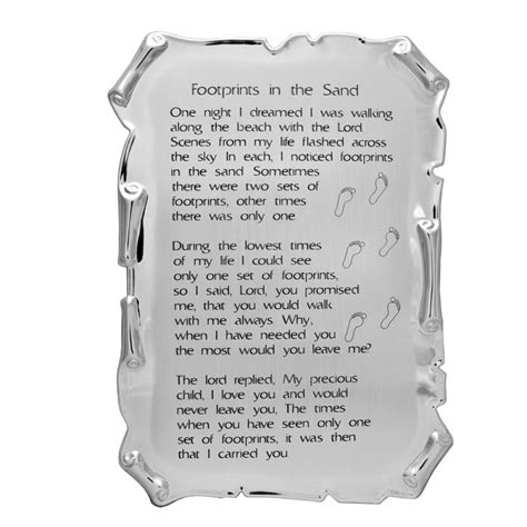 Silver Footprints Parchment Plaque - House Of Urns