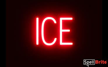 LED ICE Sign in Red, Neon Sign Appearance with LED Lights