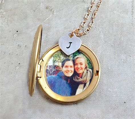 Photo Locket Necklace Personalized Locket Jewelry Initial | Etsy