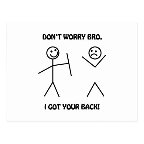 I Got Your Back - Funny Stick Figures Postcard | Zazzle.com in 2020 | Funny stick figures, Funny ...