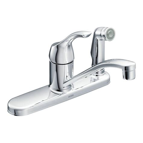 MOEN Adler Single-Handle Low Arc Standard Kitchen Faucet with Side ...