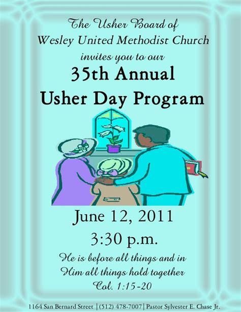 usher day themes | 35th Annual Usher Day Program – June 12, 2011 – Wesley United ... | church ...