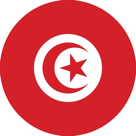 Circle flag of Tunisia. 11571229 PNG