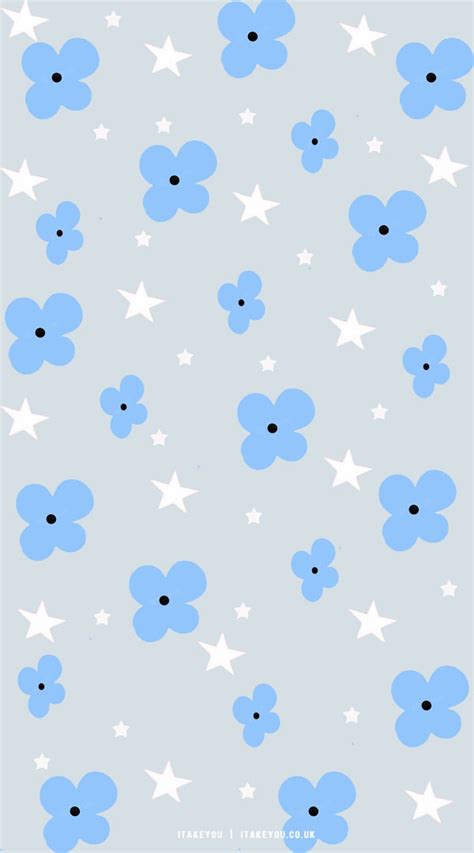 20 Shades of Serenity Blue Wallpaper Ideas : Floral & Star Y2K ...