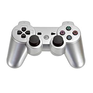 Amazon.com: Wireless Bluetooth Dual Shock Controller Game Joypad for Sony PS7 Console(Silver ...