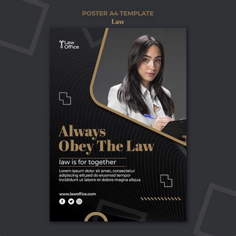 Free PSD | Law template design poster