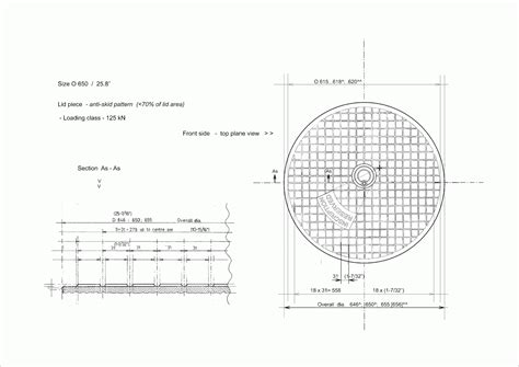 Ductile Iron Manhole Covers: Size-650 Ductile iron manhole covers - 125 kN