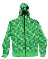 Amazon.com: Minecraft Creeper Premium Zip-up Youth Hoodie: Clothing | Creeper hoodie, Hoodie ...