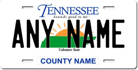 Personalized Tennessee License Plate for Bicycles, Kid's Bikes, Carts, Cars or Trucks - Teamlogo ...