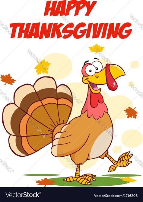 Thanksgiving turkey cartoon Royalty Free Vector Image