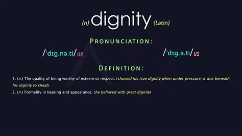 Dignity Meaning And Pronunciation | Audio Dictionary - YouTube