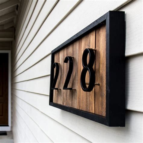 DIY Modern House Number Sign with Wood Shims | House numbers, Big ...