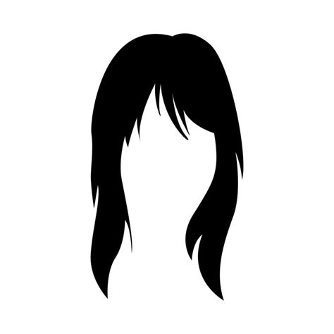 silhouette of female hairstyle. salon, beauty, wig. vector illustration ...