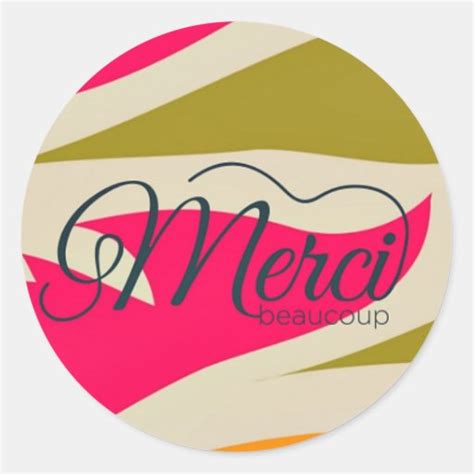 Merci Beaucoup Thank You Stickers | Zazzle