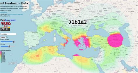 mtDNA Haplogroup J1 Relative Frequency Maps – Mygrations